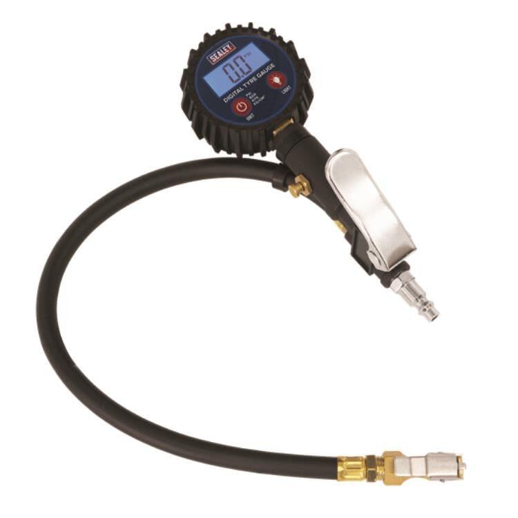 Sealey Digital Tyre Inflator with Clip-On Connector PSI, BAR, kPa and kg/cm² SA400 - Tools 2U Direct SW