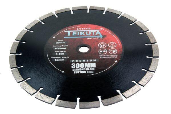 TEIKUTA Multi Masonry Segmented Diamond Blade Cutting Disc 300 X 20mm 8131 - Tools 2U Direct SW