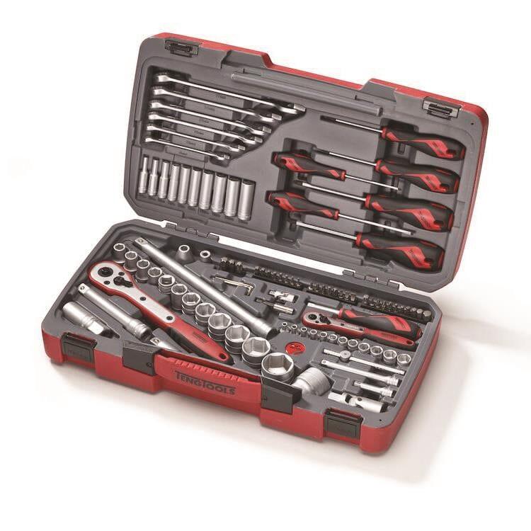 Teng Tools 95 Piece 1/4" & 1/2" Socket, Ratchet, Spanner, Screwdriver Set TM095 - Tools 2U Direct SW