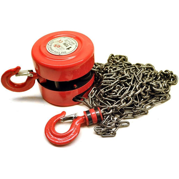 Toolzone 1 Ton Chain Block & Tackle Engine Lifting Hoist Pulley Winch