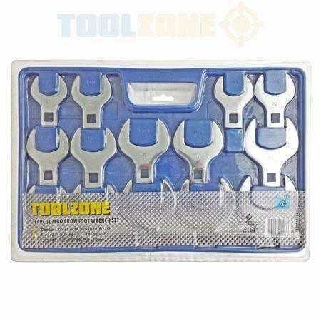 Toolzone 14 Piece 1/2" Jumbo Crows Foot Wrench Spanner Set 27-50mm SP140 - Tools 2U Direct SW
