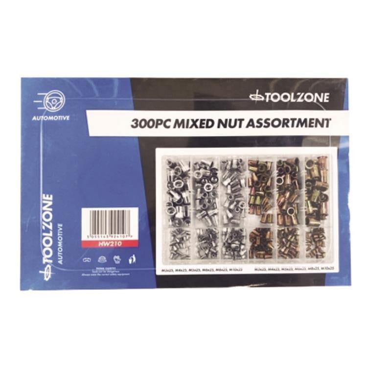 Toolzone 300 Piece Mixed Rivnuts Blind Set Threaded Nuts M3-M10 Rivet Nut Tool HW210 - Tools 2U Direct SW