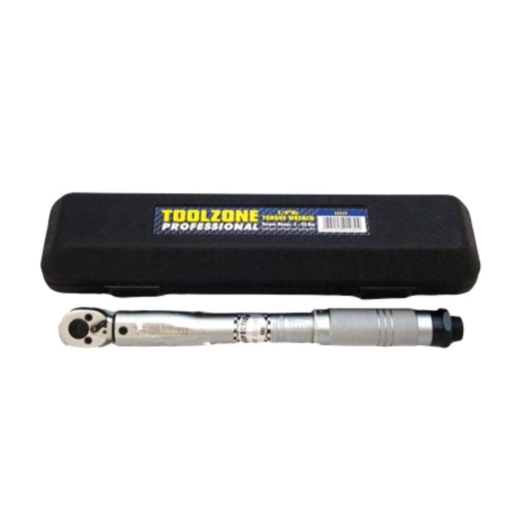 Toolzone Low Range Adjustable 1/4" DR Torque Wrench 5 - 25NM SS029 - Tools 2U Direct SW