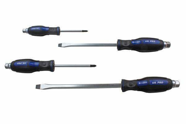 US PRO 12PC Go Through Screwdriver Set Slotted + Philips 1610 - Tools 2U Direct SW