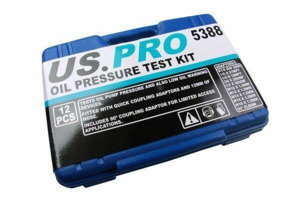 US PRO 12pc Oil Pressure Test Kit 5388 - Tools 2U Direct SW