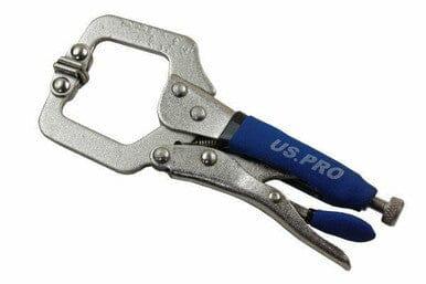 US PRO 150mm LOCKING C CLAMP with Swivel Contact Pads Mole Vice Grip 1607 - Tools 2U Direct SW