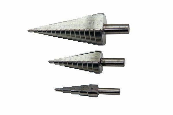 US PRO 3 Piece HSS Step Drill Bit Set 4mm to 32mm Cone Cutters Hole Saw 2604 - Tools 2U Direct SW