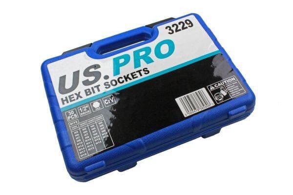 US PRO 30pc 1/2" Dr Hex Allen Key Bit Socket Set Shallow & Deep 5mm - 19mm 3229 - Tools 2U Direct SW