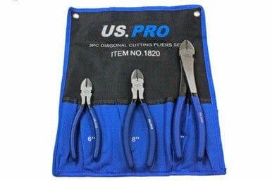US PRO 3pc Diagonal Side Cutting Plier Set 6", 8", 10" 1820 - Tools 2U Direct SW