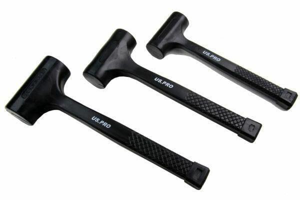 US PRO 3pc Rubber Dead Blow Hammers, Hammer 1lb 2lb 3lb Set 1664 - Tools 2U Direct SW