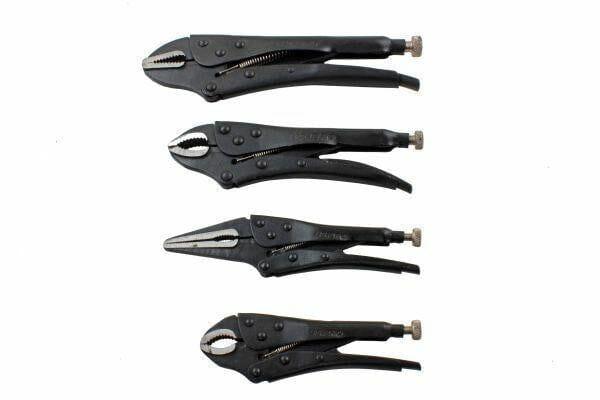 US PRO 4pc Black Locking Pliers Set 5" 6.5" 7" & 10" - Mole Vice Clamp Grips 1674 - Tools 2U Direct SW