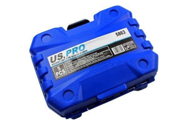 US PRO 5 Piece 1/2" Drive Socket Set For Bosch Fuel Injection Pumps 5863 - Tools 2U Direct SW