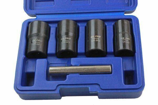 US PRO 5PC 1/2" DR Impact Twist Socket Set - Remove Rounded Nuts, Bolts & Studs 3238 - Tools 2U Direct SW