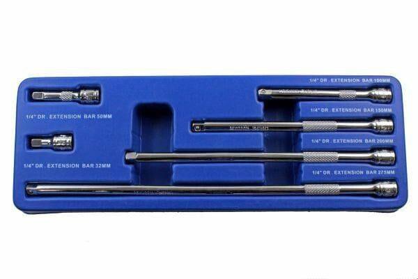 US PRO 6pc 1/4 dr Extension Bar Set 32, 50, 100, 150, 200 & 275mm 4185 - Tools 2U Direct SW