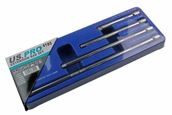 US PRO 6pc 1/4 dr Extension Bar Set 32, 50, 100, 150, 200 & 275mm 4185 - Tools 2U Direct SW
