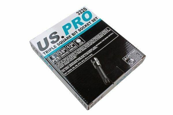 US PRO 6pc 3/8 & 1/2" dr Triple Square Spline Bit Socket Set 3228 - Tools 2U Direct SW