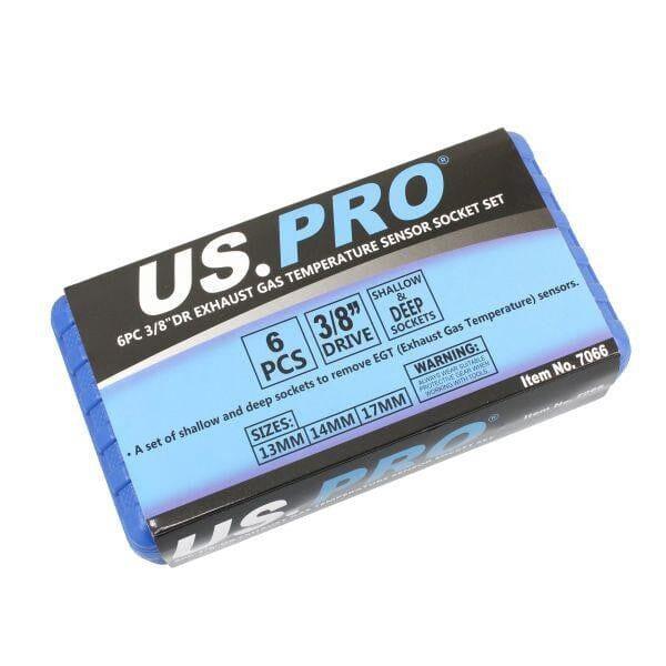 US PRO 6pc 3/8" dr Exhaust Gas Temperature Sensor Socket Set 13mm 14mm 17mm 7066 - Tools 2U Direct SW