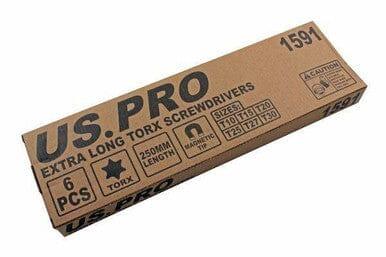 US PRO 6PC Extra Long Star Torx Screwdriver Set 250mm T10 - T30 1591 - Tools 2U Direct SW