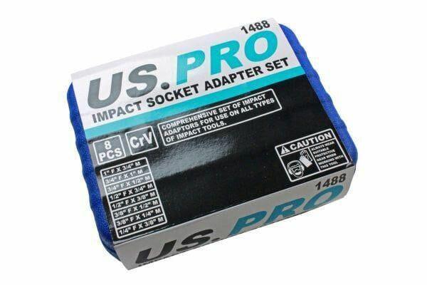 US PRO 8pc Impact Socket Adaptor Set Converter Reducer Adapter 1488 - Tools 2U Direct SW