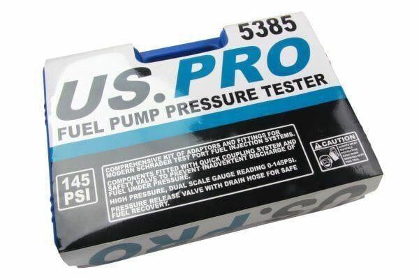 US PRO Fuel Pump Pressure Tester For Schrader Test Port Systems Petrol & Diesel 5385 - Tools 2U Direct SW