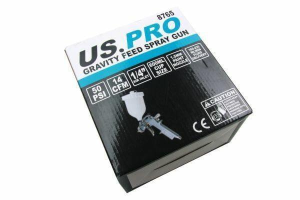 US PRO Gravity Feed Spray Gun 600ML PP Cup- 1.5MM Nozzle 8765 - Tools 2U Direct SW