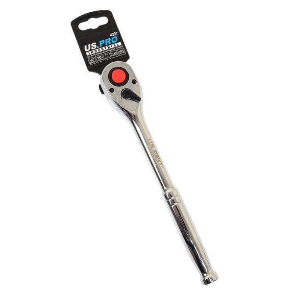 US PRO INDUSTRIAL 1/2" Drive 90T ratchet With Straight Metal Handle 4227 - Tools 2U Direct SW