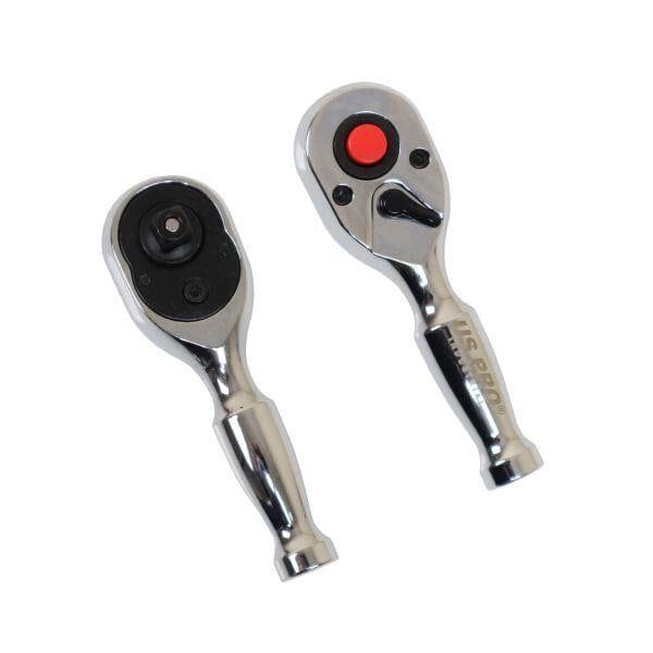 US PRO INDUSTRIAL 1/4" Drive 90T Stubby ratchet With Straight Metal Handle 4221 - Tools 2U Direct SW
