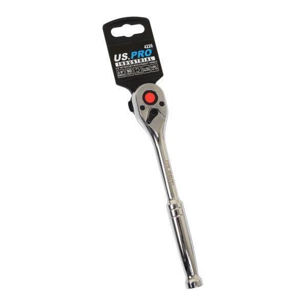 US PRO INDUSTRIAL 3/8" Drive 90t Ratchet With Straight Metal Handle 4226 - Tools 2U Direct SW