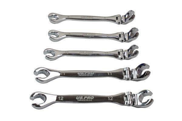 US PRO INDUSTRIAL 5pc Flexi Head Brake Flare Nut Spanners Wrench set 8-12mm 2288 - Tools 2U Direct SW