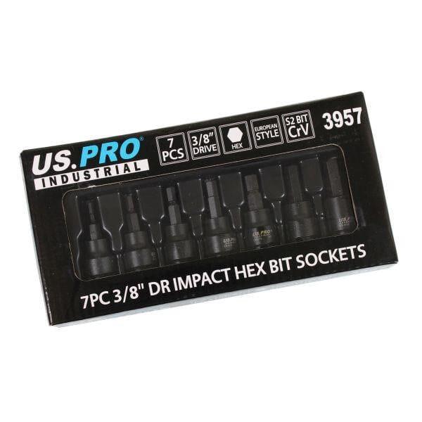 US PRO INDUSTRIAL 7PC 3/8" DR Impact Hex Bit Socket Set H3 - H10 3957 - Tools 2U Direct SW
