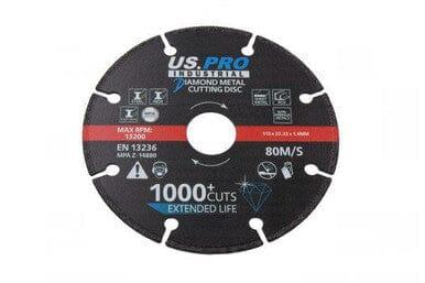 US PRO INDUSTRIAL Diamond Metal Cutting Discs 115 X 1.4 X 22mm 9144 - Tools 2U Direct SW