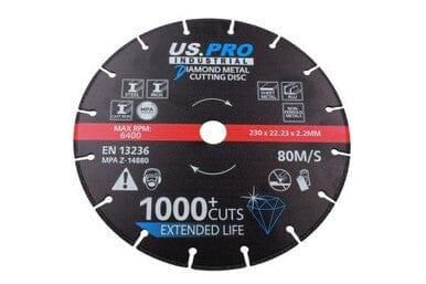 US PRO INDUSTRIAL Diamond Metal Cutting Discs 230 x 22 x 2.2 mm 9145 - Tools 2U Direct SW