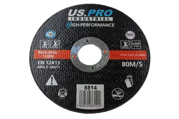 US PRO INDUSTRIAL High Performance Inox Cutting Disc 115mm x 1.0mm x 22.2mm x 50 8814 - Tools 2U Direct SW