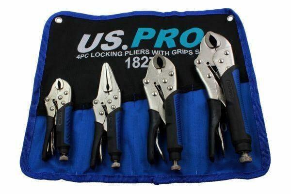 US PRO Locking Pliers 4pc Mole Grips Adjustable Wrench Vice Grips Pliers 1827 - Tools 2U Direct SW