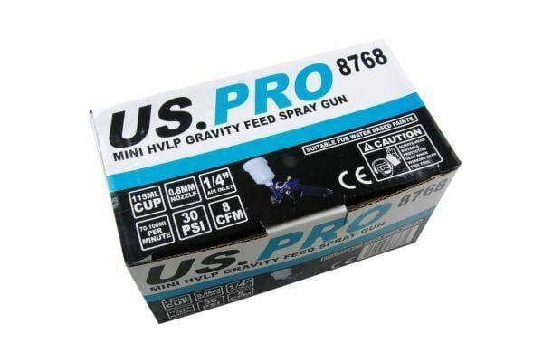 US PRO Mini HVLP Gravity Feed Spray Gun 115ML PP Cup 0.8MM Nozzle 8768 - Tools 2U Direct SW