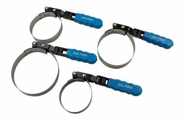 US PRO Swivel Oil Filter Strap Removal Wrench Set 4 Piece 3099 - Tools 2U Direct SW