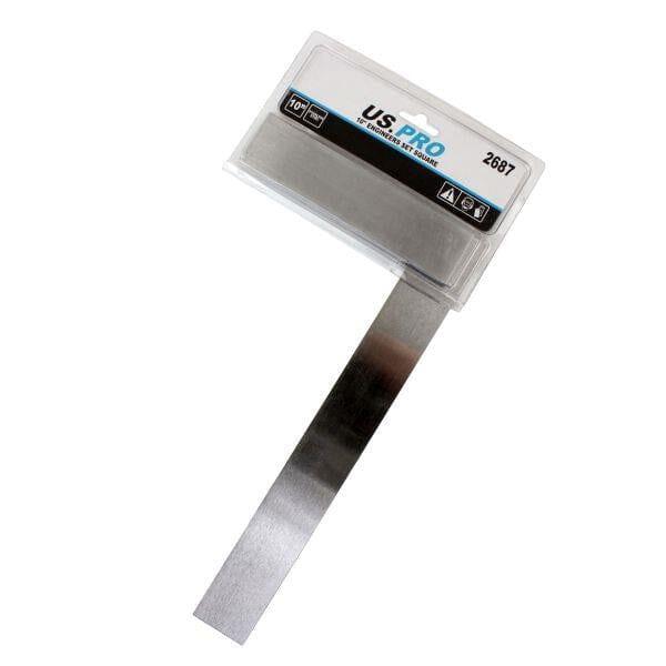 US PRO Tools 10" (250mm) Engineers Set Square Stainless Steel 2687 - Tools 2U Direct SW