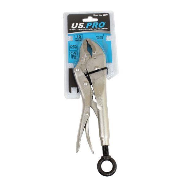 US PRO Tools 10 Inch / 250MM Locking Pliers With Easy Adjustment 5899 - Tools 2U Direct SW