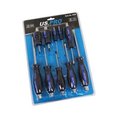 US PRO Tools 10 Piece Screwdriver Set Phillips & Slotted 4598 - Tools 2U Direct SW
