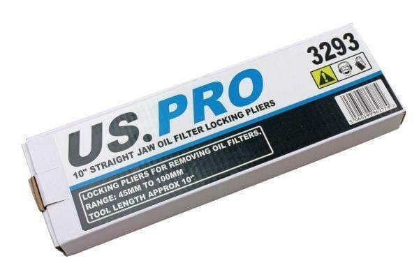 US PRO Tools 10" Straight Jaw Oil Filter Locking Pliers Mole Grips 3293 - Tools 2U Direct SW