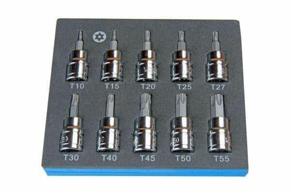 US PRO Tools 10Pc 3/8 Dr 48mm Long Tamper Proof Torx Bit Socket Set T10 - T55 2099 - Tools 2U Direct SW