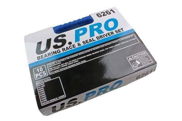 US PRO Tools 10pc Bearing Race & Seal Driver Set 40mm - 81mm 6261 - Tools 2U Direct SW