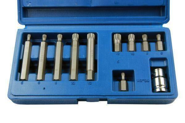 US PRO Tools 11PC 1/2" DR Short & Long Spline Bit Set M5, M6, M8, M10, M12 2098 - Tools 2U Direct SW