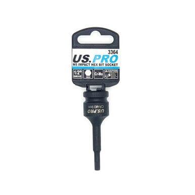 US PRO Tools 1/2" DR Impact Hex Bit Socket M5 X 78MM 3364 - Tools 2U Direct SW