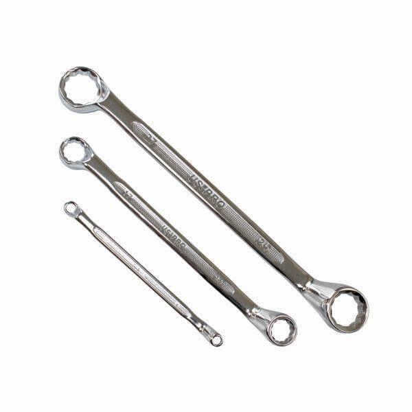 US PRO Tools 12 Piece Double Offset Ring Spanner Set 6 - 32mm 75DEG 3526 - Tools 2U Direct SW