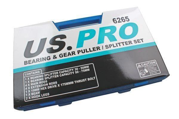 US PRO Tools 14PC Bearing & Gear Puller / Splitter Set 6265 - Tools 2U Direct SW