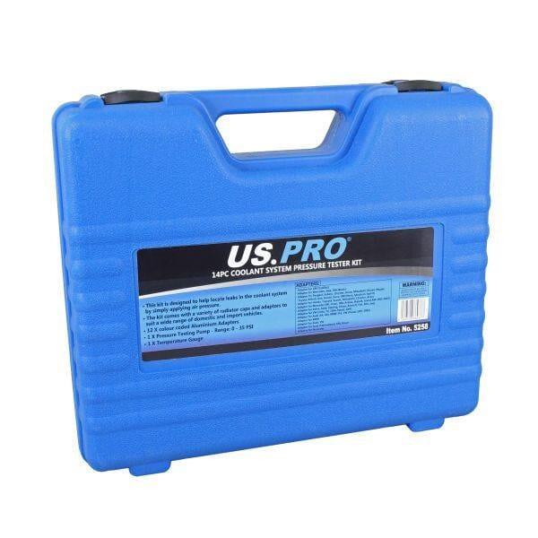 US PRO Tools 14pc Coolant Radiator System Pressure Tester Kit, Refill Kit Purge 5258 - Tools 2U Direct SW