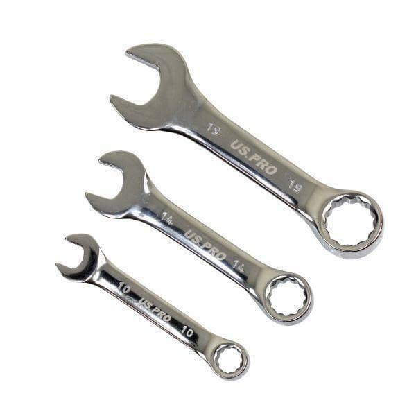US PRO Tools 14pc Stubby Metric Combination Spanners Set 6-19mm Foam Tray 2272 - Tools 2U Direct SW