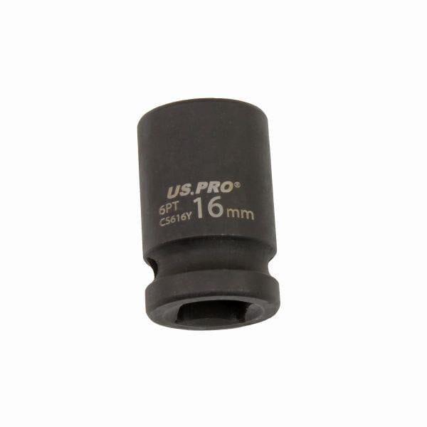 US PRO Tools 16mm Impact Socket 1/2" Drive 6 Point Single Hex 3818 - Tools 2U Direct SW