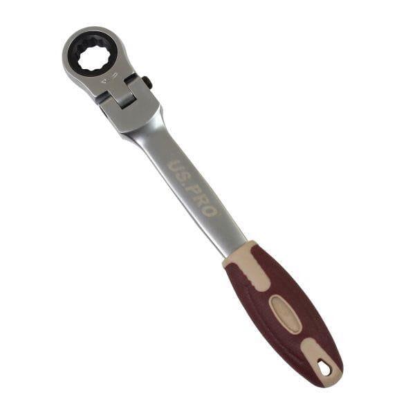 US PRO Tools 17mm Flexi Head Single Ring Ratchet Spanner Wrench With Lock 3663 - Tools 2U Direct SW